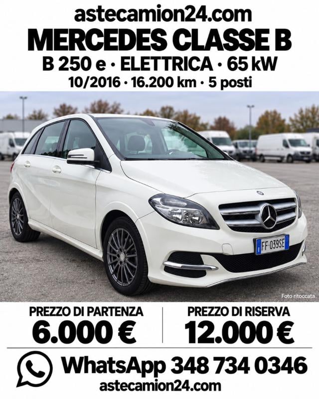 Mercedes-Benz B 250 e Sport astecamion24 .com, del 2016, 16.000 km, in vendita a Novedrate (CO)