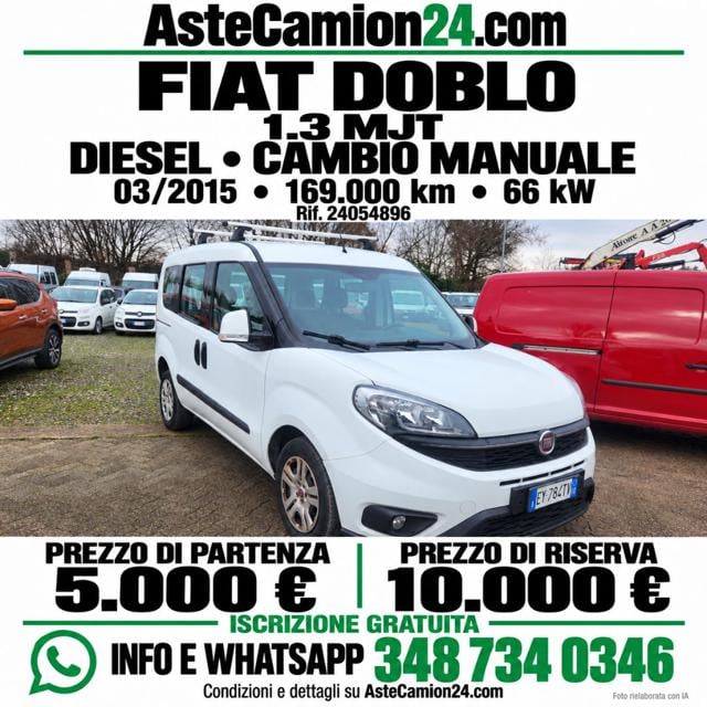 Fiat Doblo Asta libera astecamion24.com, del 2015, 169.000 km, in vendita a Novedrate (CO)
