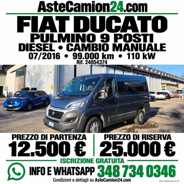 Fiat Ducato Pulmino 9 posti astecamion24.com, del 2016, 99.000 km, in vendita a Novedrate (CO)