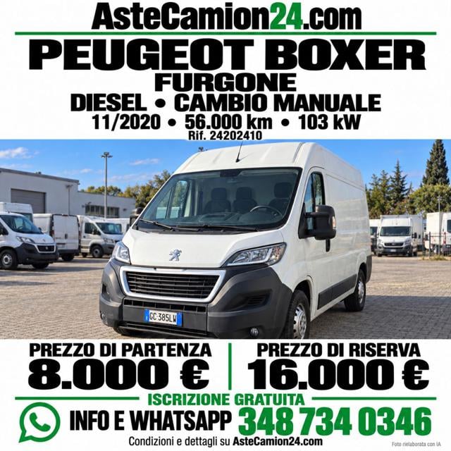 Peugeot Boxer Asta libera astecamion24.com, del 2020, 56.000 km, in vendita a Novedrate (CO)