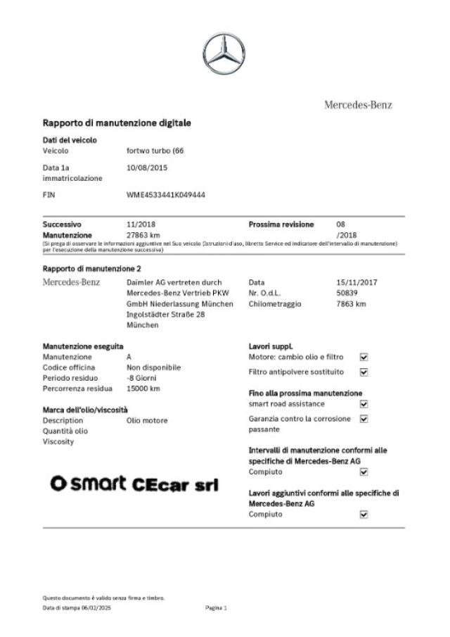 smart forTwo 90 PRIME SOLO KM 34.228+PELLE NERA+NAVIGATORE usato a CASERTA