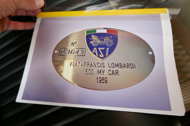 Fiat 500 ASI - TARGA ORO - FRANCIS LOMBARDI, del 1969, 1 km, in vendita a Firenze (FI)