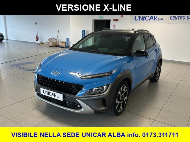 Hyundai KONA 1.000 BENZINA HYBRID 120 CV X-LINE C.AUTO, del 2021, 58.828 km, in vendita a Alba (CN)