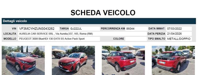 Peugeot 3008 BlueHDi 130 S&S EAT8 Active Pack - foto 4 di 4