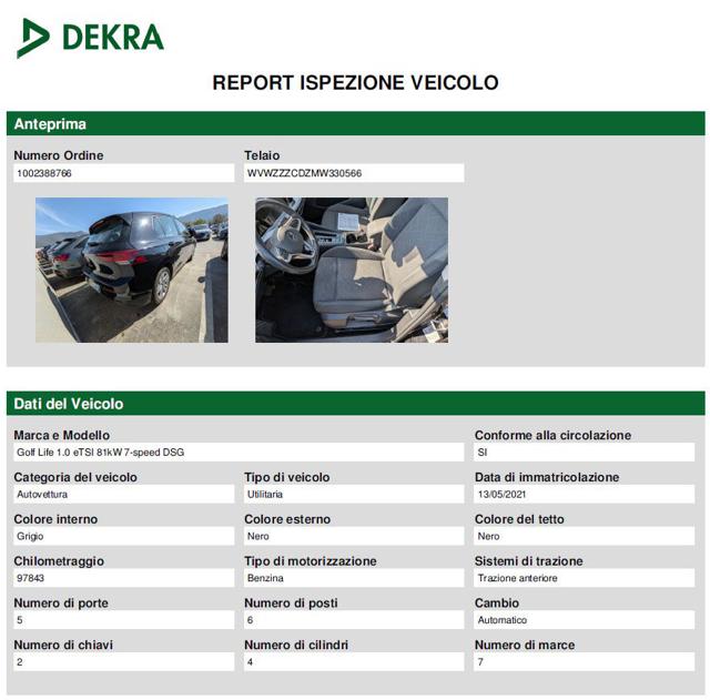 Volkswagen Golf 1.0 eTSI EVO DSG Life - foto 3 di 4