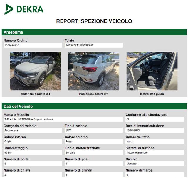 Volkswagen T-Roc 1.0 TSI Life - foto 2 di 4