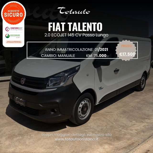 Fiat Talento 2.0 Ecojet 145CV PL-TN Furgone 12q usato a GHILARZA