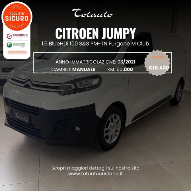Citroen Jumpy 1.5 BlueHDi 100 S&S PM-TN Furgone M Club usato a GHILARZA