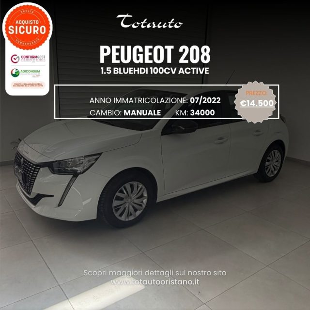 Peugeot 208 BlueHDi 100 Stop&Start 5 porte Active usato a GHILARZA