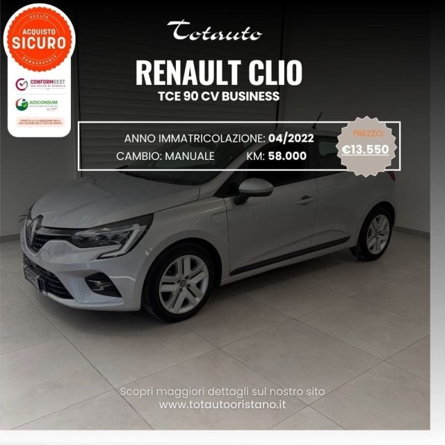 Renault Clio TCe 90 CV 5 porte Business, del 2022, 58.234 km, in vendita a Ghilarza (OR)