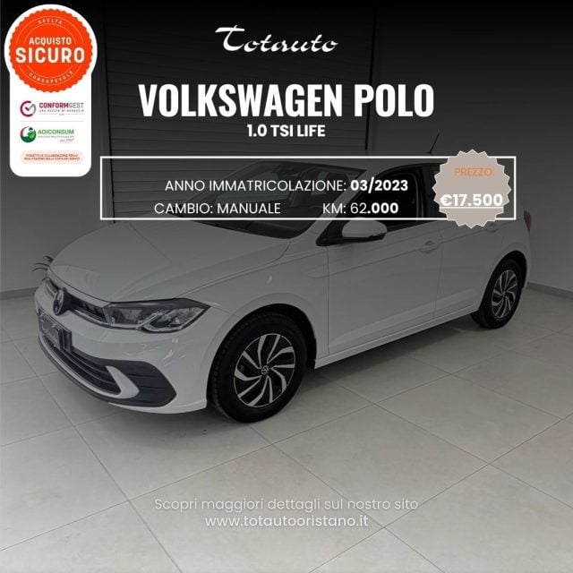 Volkswagen Polo 1.0 TSI Life, del 2023, 62.760 km, in vendita a Ghilarza (OR)