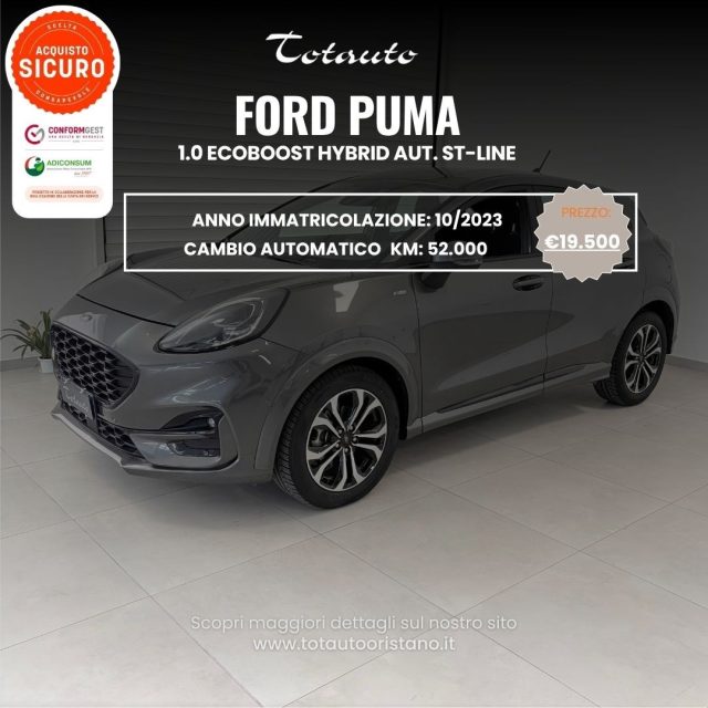 Ford Puma 1.0 EcoBoost Hybrid 125 CV S&S aut. ST-Line, del 2023, 52.365 km, in vendita a Ghilarza (OR)
