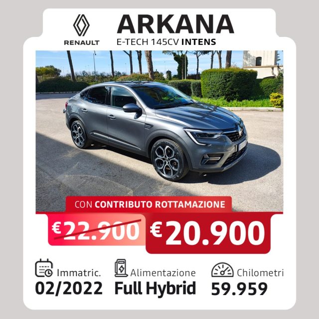 Renault Arkana 1.6 E Tech full hybrid Intens 145cv usato a TARANTO