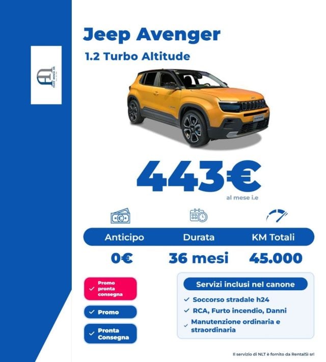 Jeep Avenger 1.2 Turbo 100 CV Altitude - foto 2 di 4