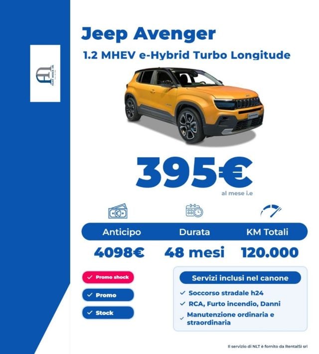 Jeep Avenger 1.2 Turbo 110 CV MHEV Longitude, in vendita a Somma Vesuviana (NA)
