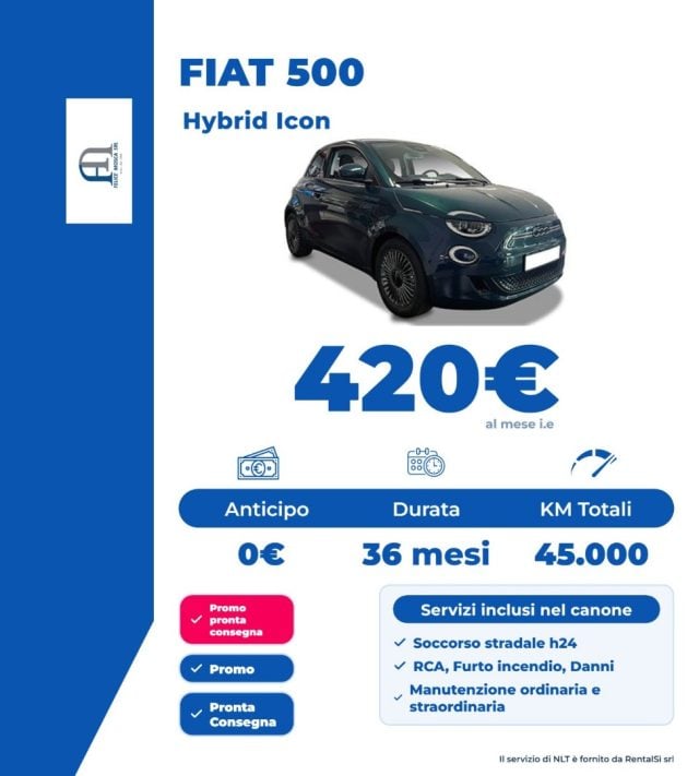 Fiat 500 Berlina Hybrid Icon - foto 2 di 4
