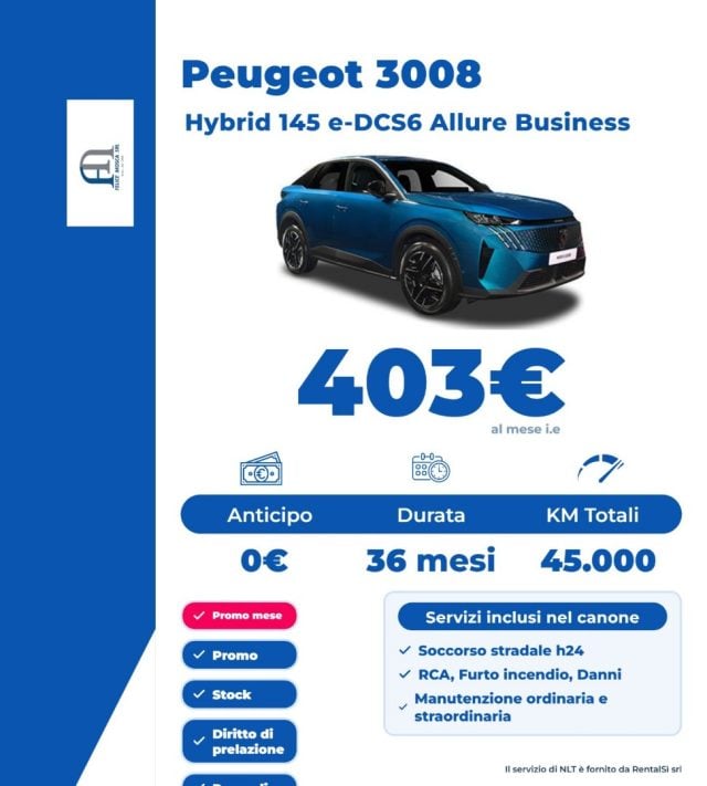 Peugeot 3008 Hybrid 145 e-DCS6 Allure Business, in vendita a Somma Vesuviana (NA)