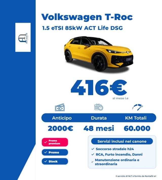 Volkswagen T-Roc 1.5 TSI ACT DSG Life, in vendita a Somma Vesuviana (NA)