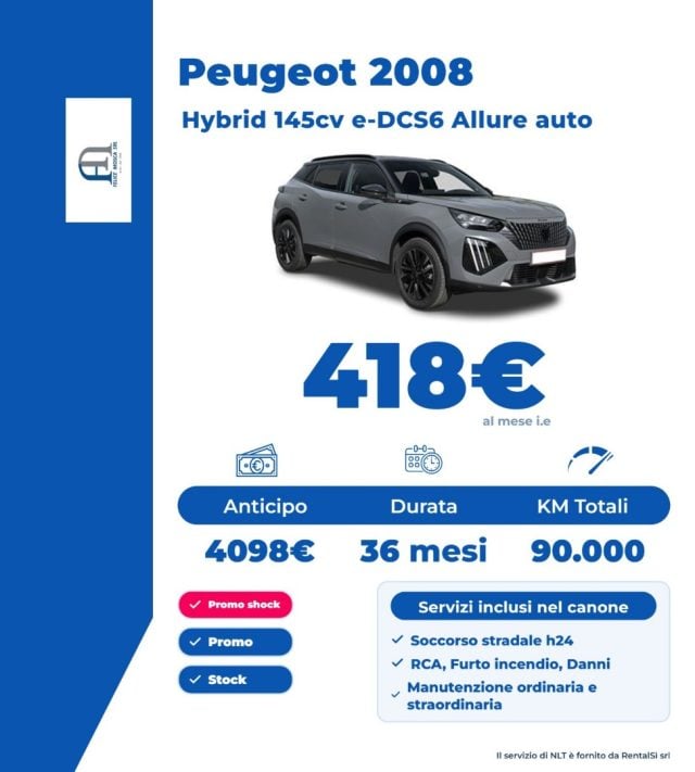 Peugeot 2008 Hybrid 110 e-DCS6 Allure, in vendita a Somma Vesuviana (NA)