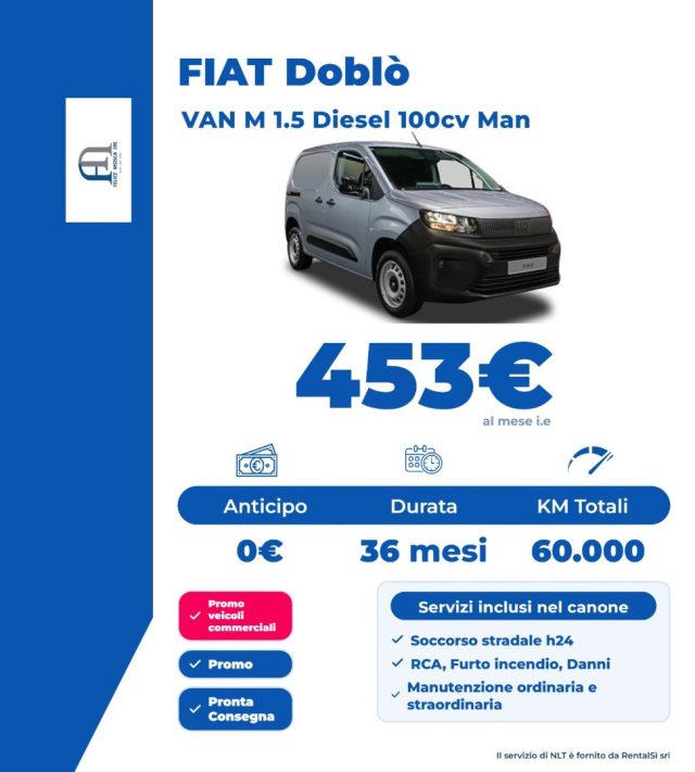 Fiat Doblo Doblò 1.5 BlueHdi 100CV PL-TN Van - foto 2 di 2