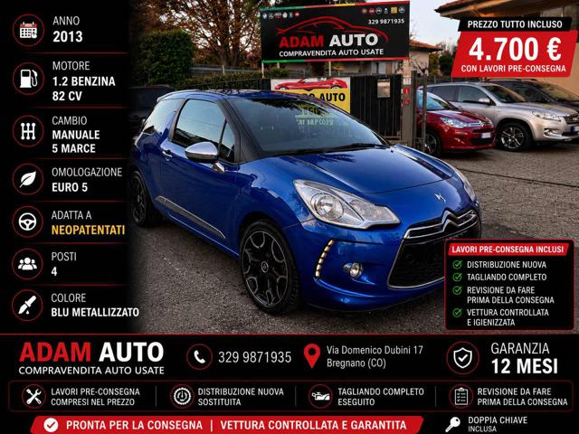 Citroen DS3 1.2 VTi 82 Just Black, del 2013, 189.000 km, in vendita a Bregnano (CO)