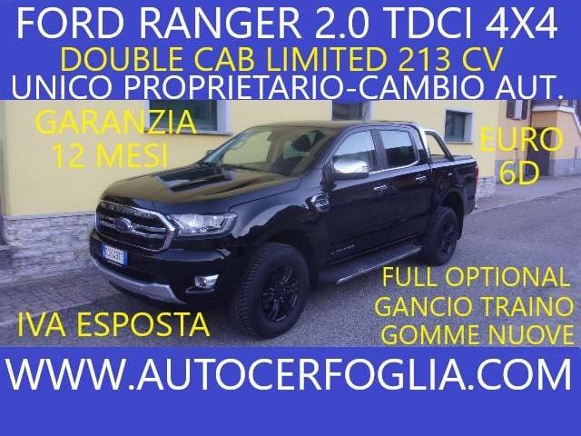 Ford Ranger 2.0 tdci double cab Limited 213cv AUTOMATICO !, del 2021, 118.000 km, in vendita a Samolaco (SO)