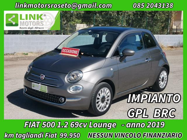 Fiat 500 1.2 Lounge 69cv + IMP. GPL BRC /Tagliandata usato a ROSETO DEGLI ABRUZZI
