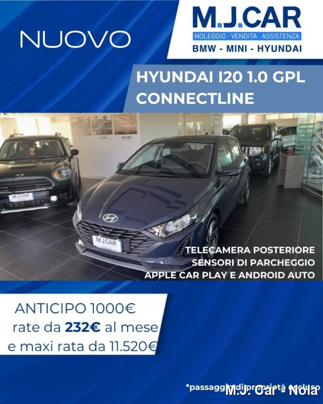 Hyundai i20 1.0 T-GDI ConnectlineAurora GreyGPL nuovo a NOLA