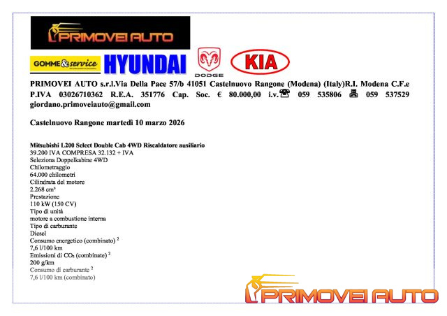 Mitsubishi L200 2.3 D Double Cab 4x4 - foto 2 di 4