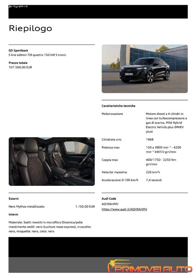 Audi Q5 SPB TDI 150 kW mHEV+ S tronic quattro S line editi usato a CASTELNUOVO RANGONE