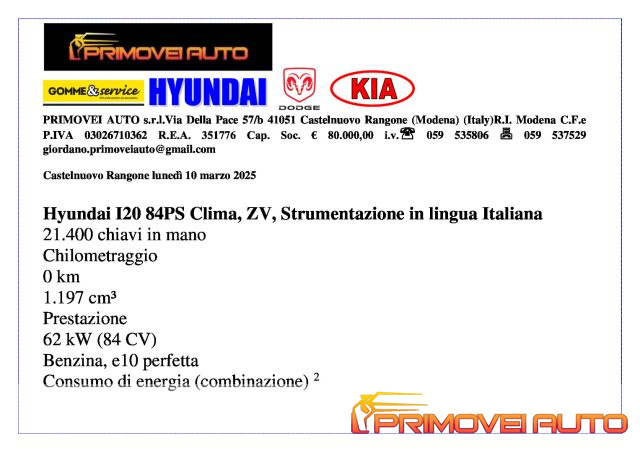 Hyundai i20 1.2 MPI MT Connectline Rosso Met. - foto 2 di 4