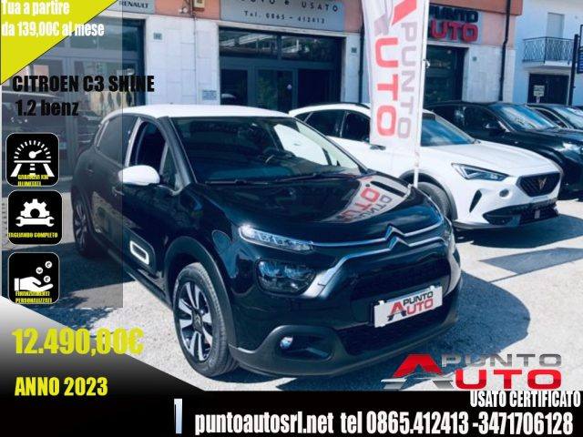 Citroen C3 PureTech 110 S&S Shine nera tetto bianco, del 2023, 60.000 km, in vendita a Isernia (IS)
