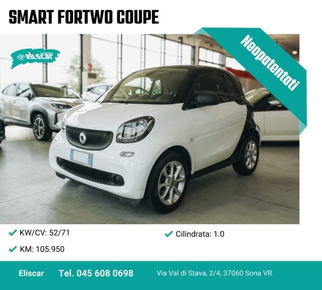 smart forTwo 70 1.0 Coupe, del 2016, 105.950 km, in vendita a Sona (VR)